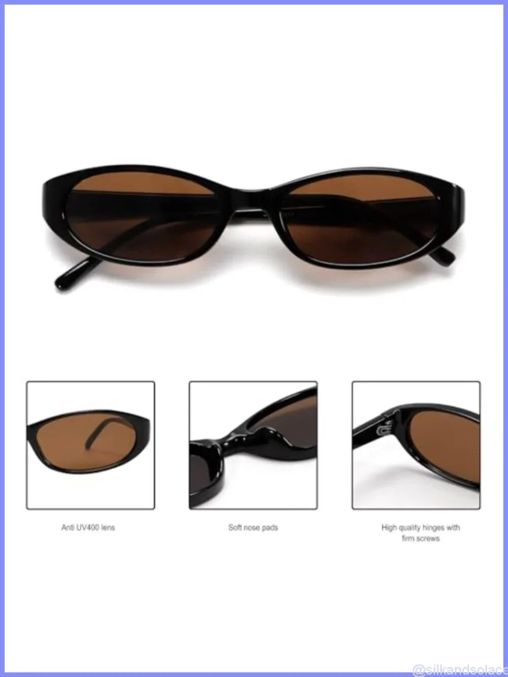 Retro Oval Sunglasses Women 90s Small Chic Lightweight UV Protection